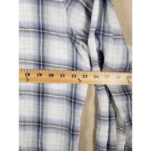 Calvin Klein Shirt Mens XL Gray Plaid Cotton Long Sleeve Casual Button Up Shirt - Picture 7 of 10